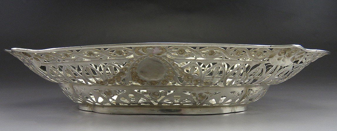 Antique German 1800's Hand Made Silver Tray/Dish/Bowl - No Monogram