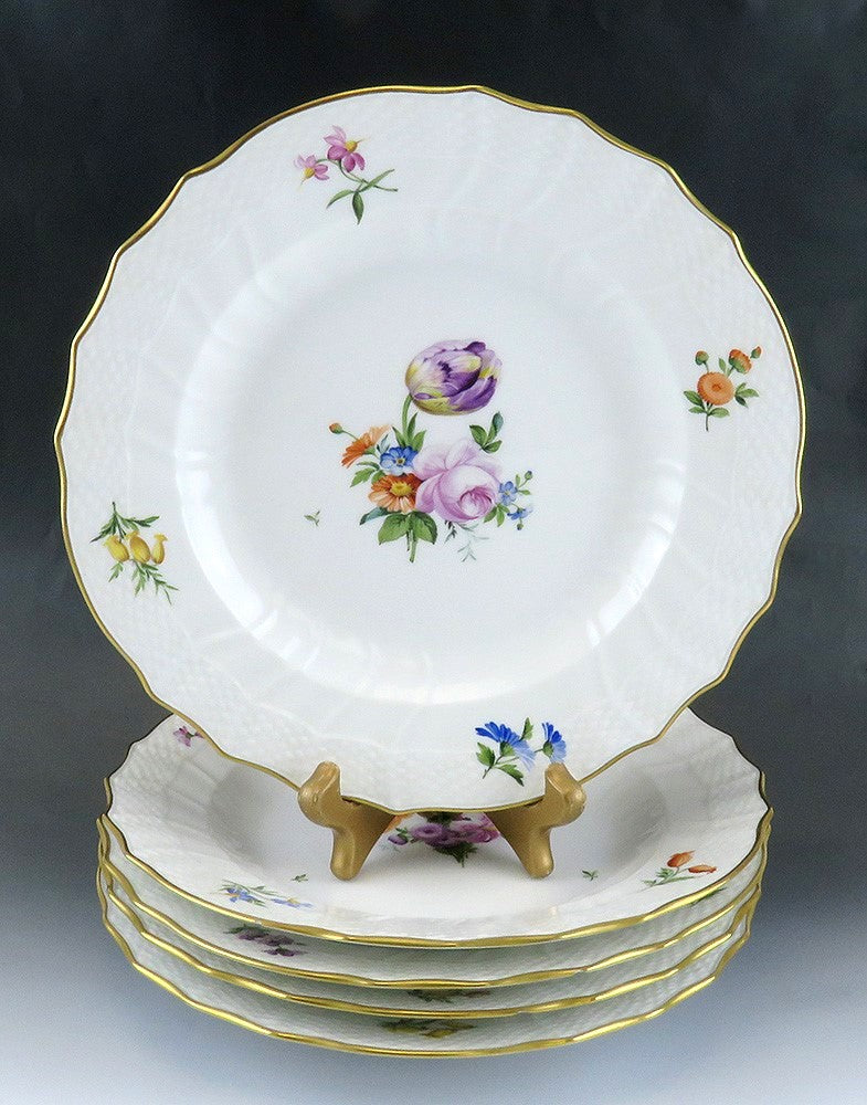 5 Lovely Royal Copenhagen Saxon Flower Porcelain China Dinner Plates 10"