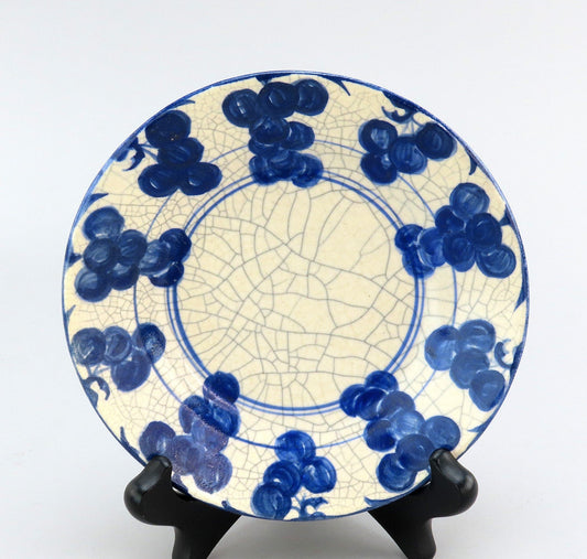 Antique Old Dedham Pottery Grape Cluster Pattern Bread Plate Small 6 1/8”
