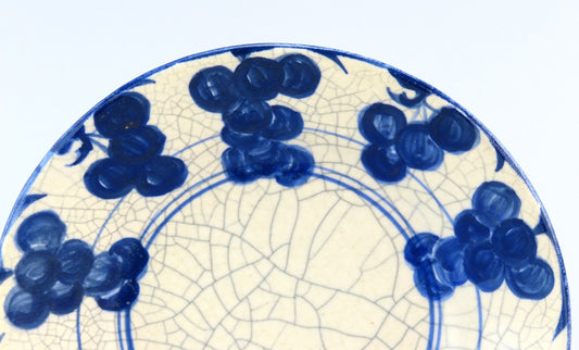 Antique Old Dedham Pottery Grape Cluster Pattern Bread Plate Small 6 1/8”