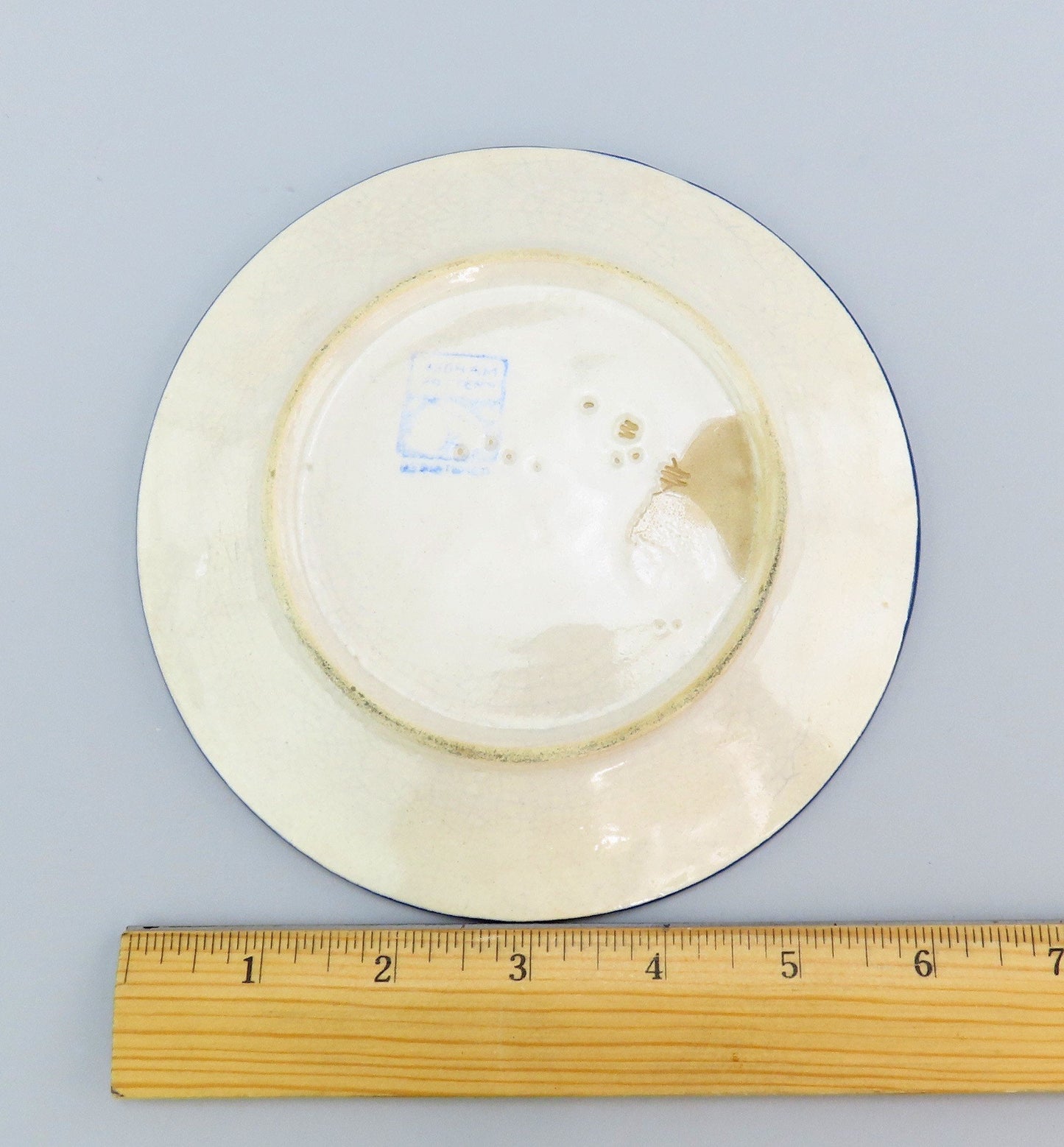 Antique Old Dedham Pottery Grape Cluster Pattern Bread Plate Small 6 1/8”