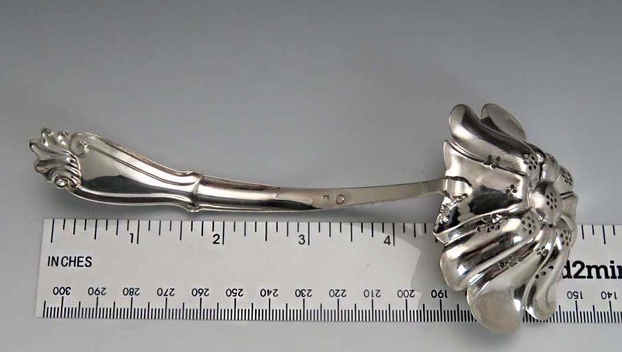 Antique Dutch 833 Silver Classical Pierced Berry Ladle