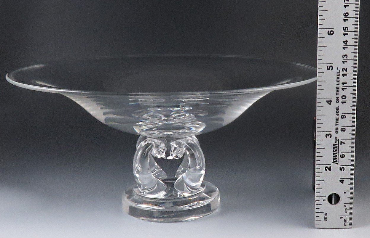 Stunning Graceful Hand Blown Art Glass Steuben 7884 Pedestal Bowl Dish
