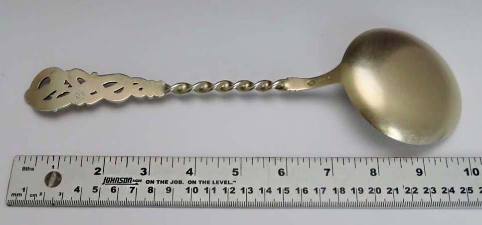 1903 Danish .826 Silver Dragon Handle Serving Spoon