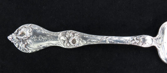 Reed Barton Les Cinq Fleurs Sterling Silver Salad Serving Spoon Art Nouveau 9"