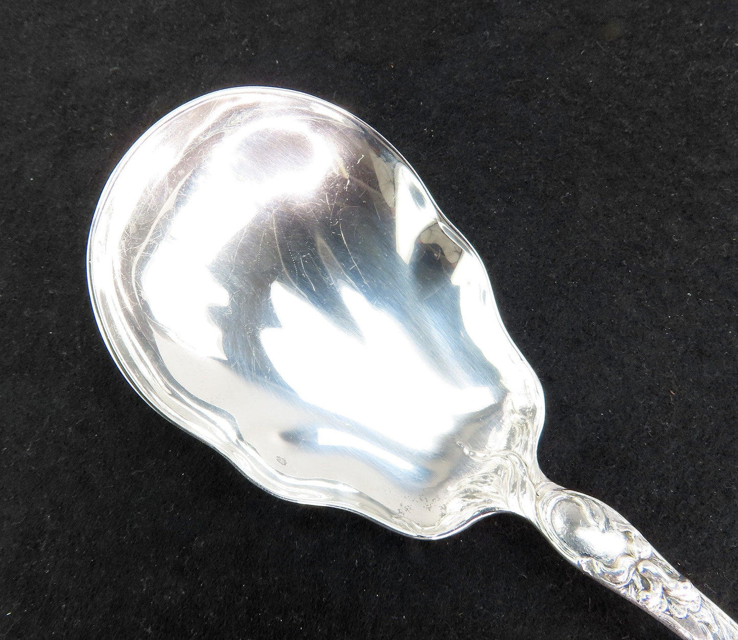 Reed Barton Les Cinq Fleurs Sterling Silver Salad Serving Spoon Art Nouveau 9"