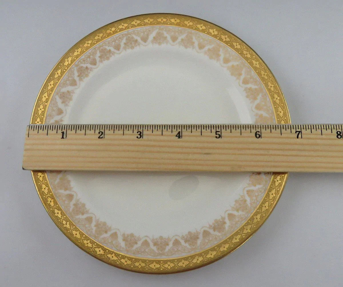 Fine set 6 Cauldon White w/ Gold Gilt Rims Bread & Butter Plates