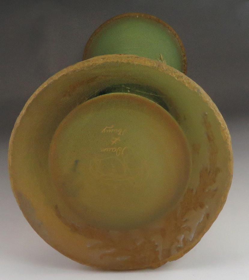 Antique Large Daum Nancy Cameo Art Glass Gilt Flower Vase