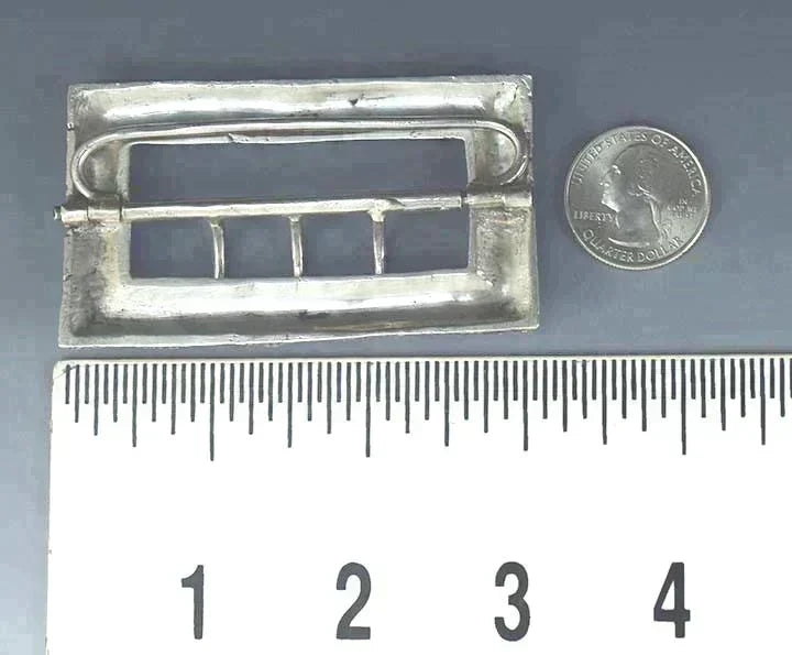 Fabulous 1850s-1890s Antique 900 Purity Silver Buckle
