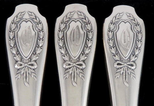 Antique 3pc Sterling Silver Alvin Apollo 1900 Carving Set Knife Sharpener Fork