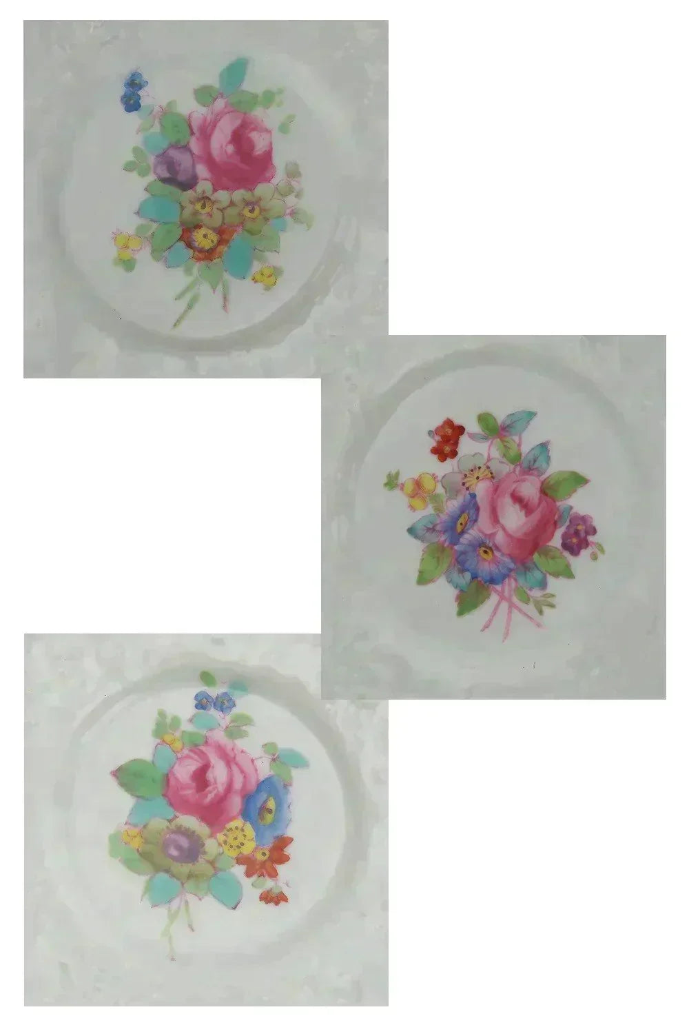 24pc Set Copeland Spode Dresden Rose Savoy Porcelain Demitasse Cups & Saucers