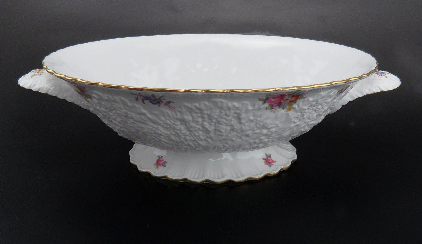 Rare Copeland Spode Dresden Rose Savoy English Porcelain Covered Entrée Dish