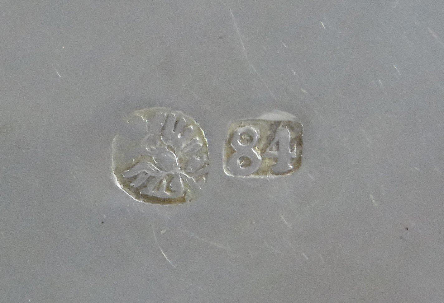 6 Russian Sphere of Influence .875 Silver Vodka Cups No Monos 2 1/4" Tall