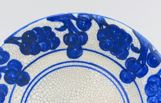 Antique Old Dedham Pottery Grape Clusters Pattern Bread Plate AS IS 6”