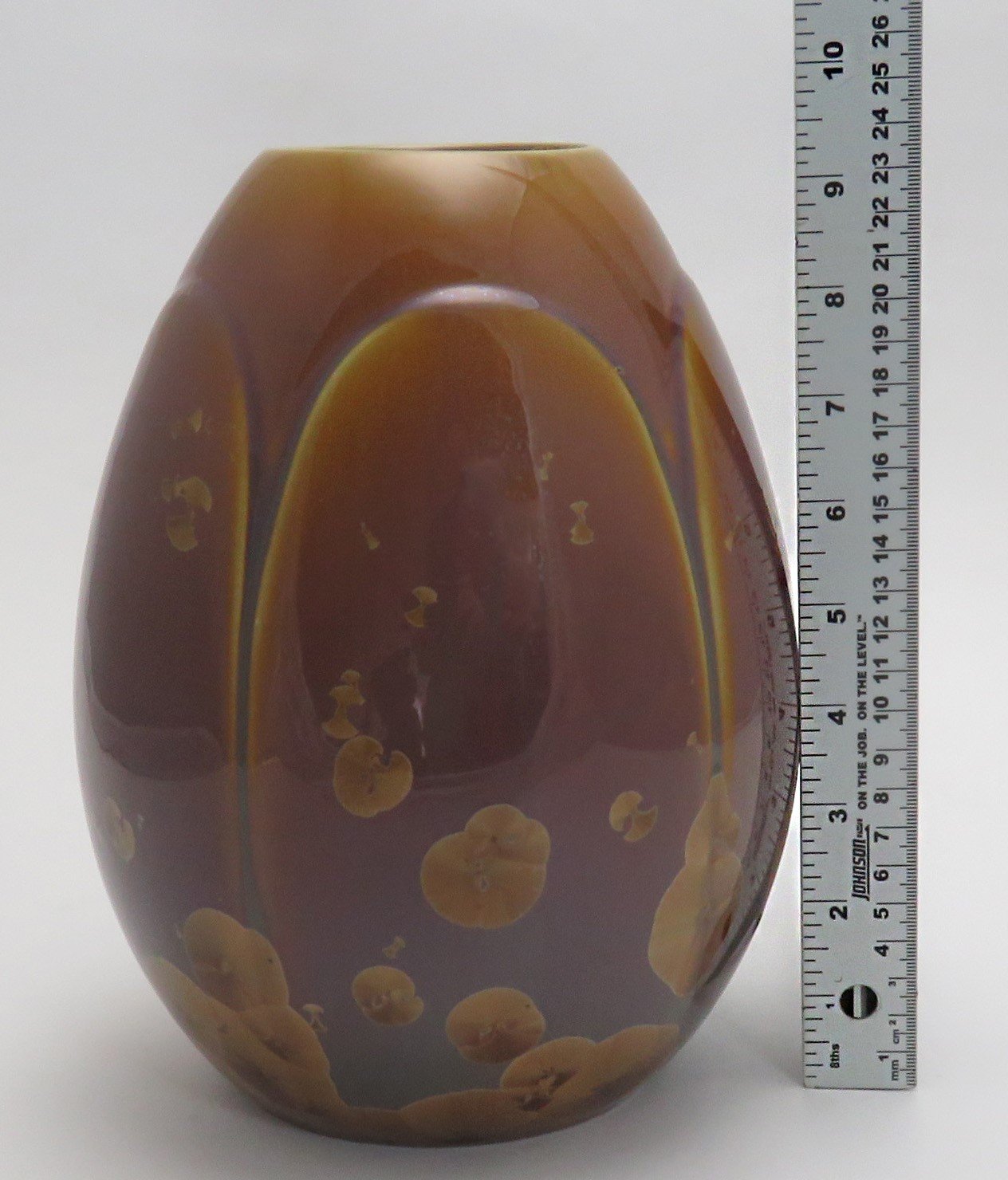 Wonderful Modern Japanese Crystalline Glaze Brown Pottery/Vase