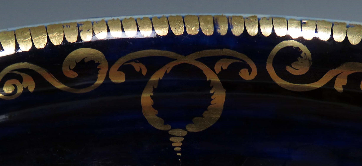 Beautiful 1750's-1770's Antique French/English Porcelain Blue Flower Bowl