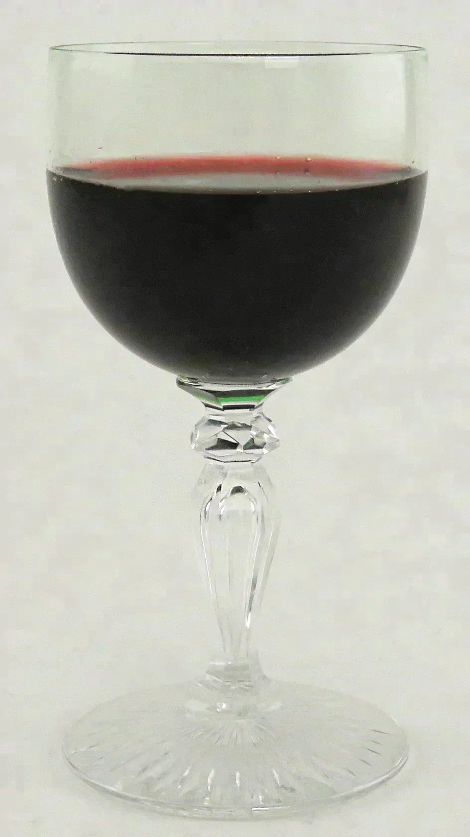 5 Antique Great Quality Hand Blown Green Wine Glasses