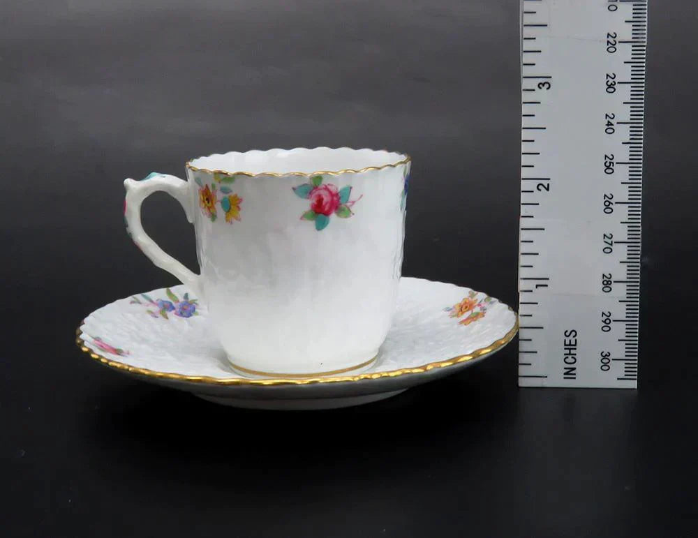 24pc Set Copeland Spode Dresden Rose Savoy Porcelain Demitasse Cups & Saucers