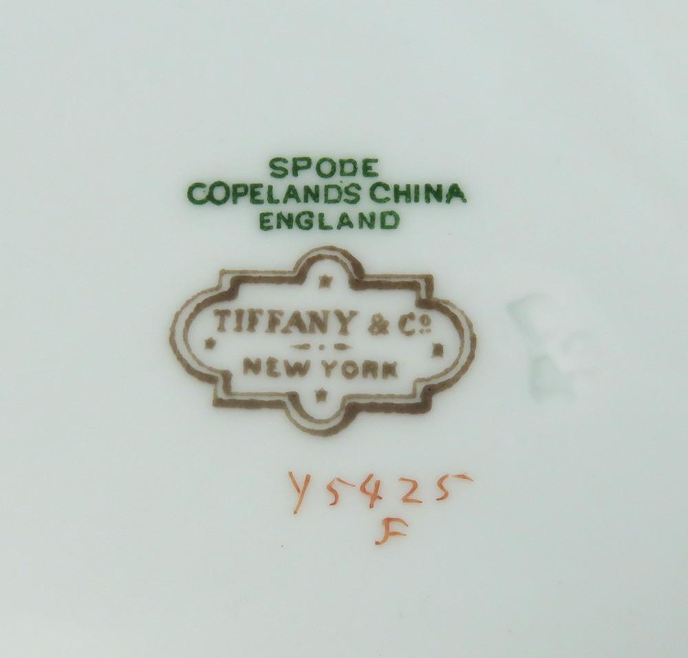 12 Antique c1930 English Porcelain Spode Copeland Golden Fruit Lunch Plates 9"