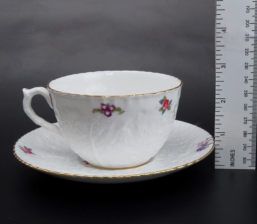 Copeland Spode English Porcelain Dresden Rose Savoy 6 Tea Cups & 6 Saucers