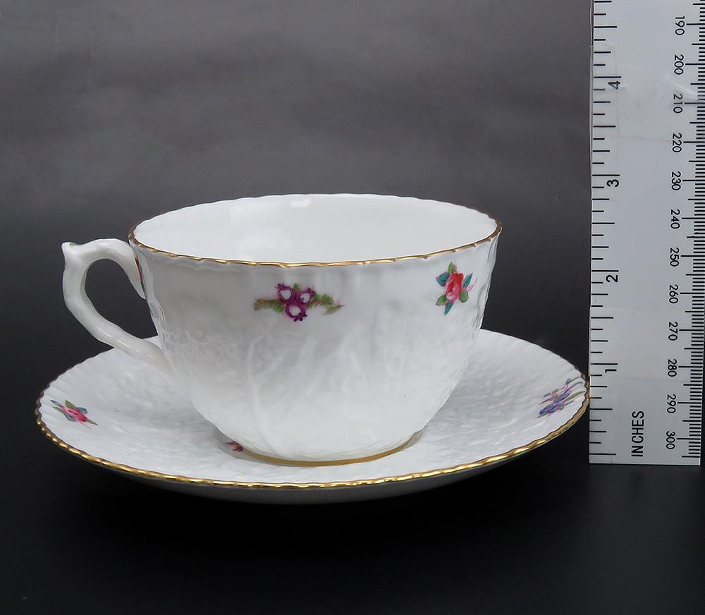 6 Tea Cups & 6 Saucers English Porcelain Copeland Spode Dresden Rose Savoy