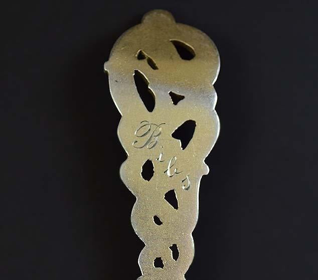1901 Beautiful 833 Silver Danish Serving Spoon w/ Mythological Dragon Handle