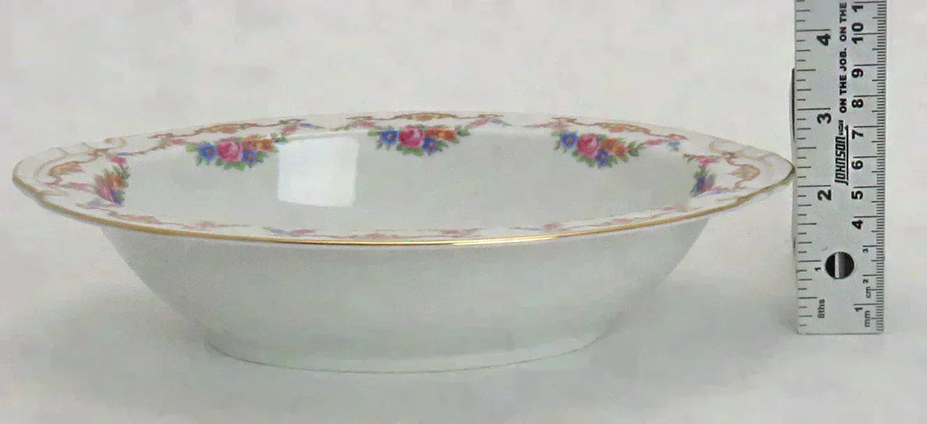 Czech Epiag Floral Double Spout Gravy Boat w Underplate & Oval Serving Dish 9561