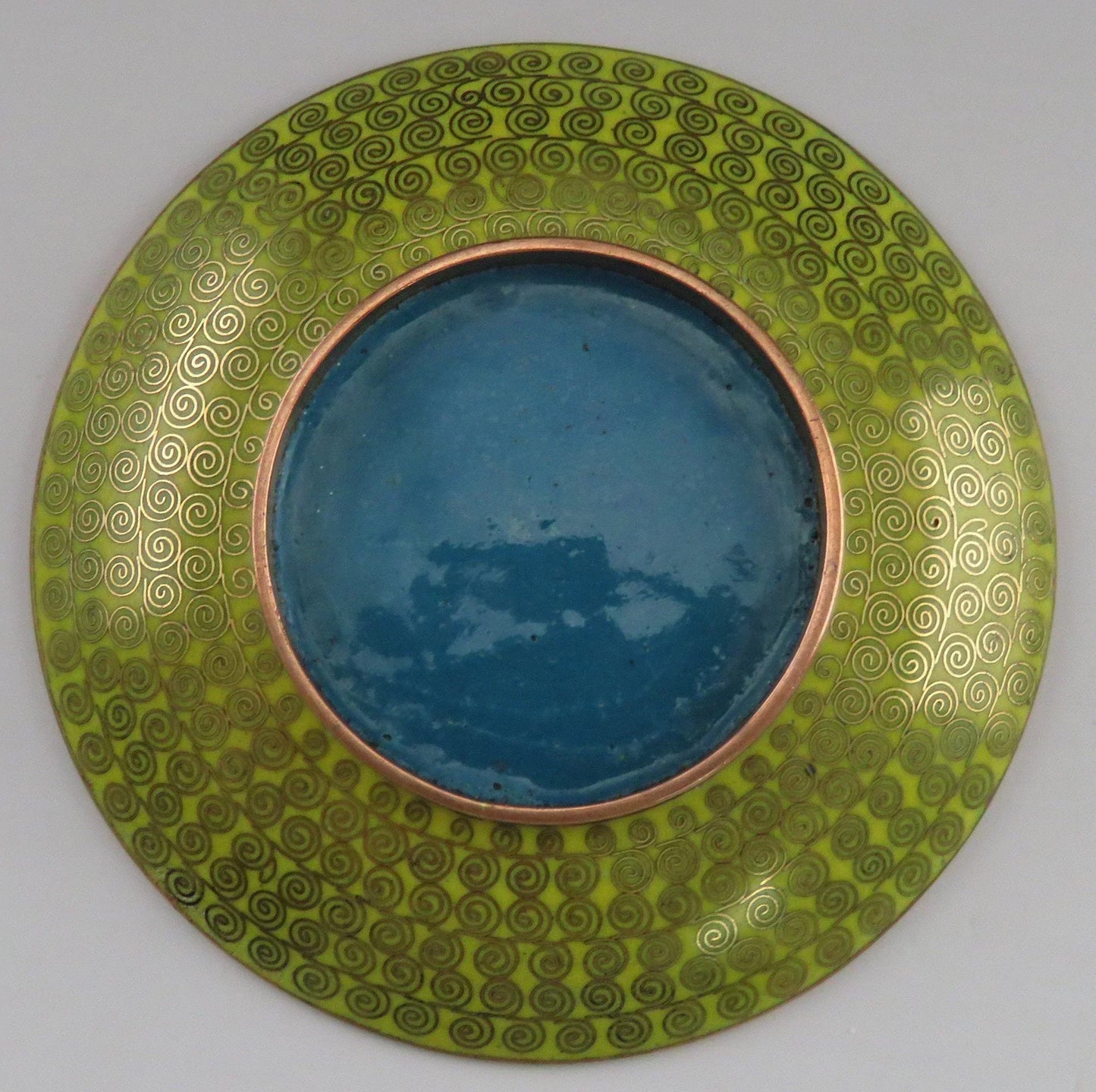 Early 1900's Chinese Cloisonné Enamel Brass Matchstick Ashtray Smoking Set