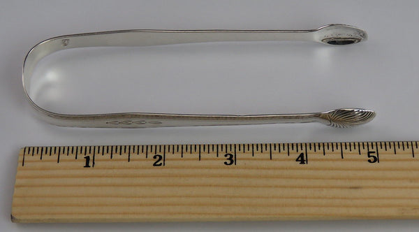 Pair Antique Late 18th Century English Sterling Silver Sugar Tongs