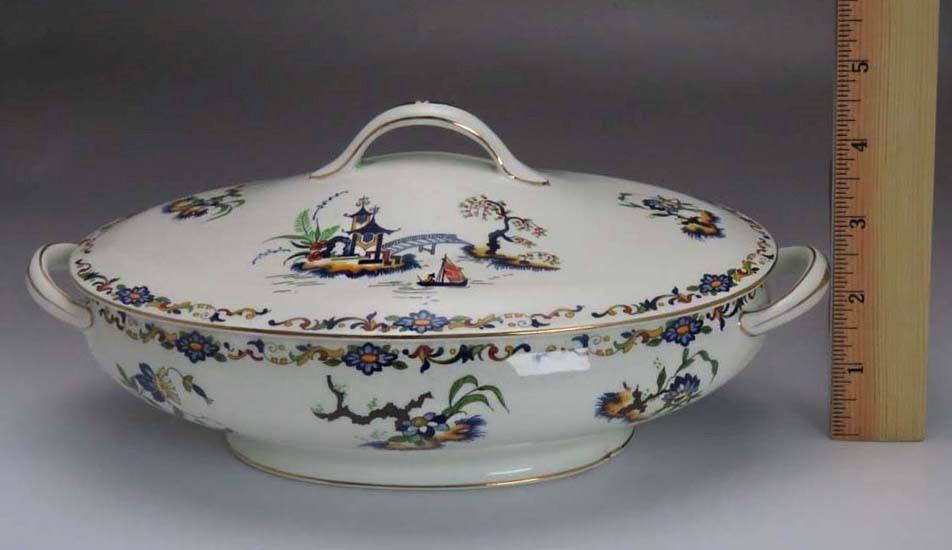 Antique Pair John Maddock & Sons Covered Vegetable Serving Dishes