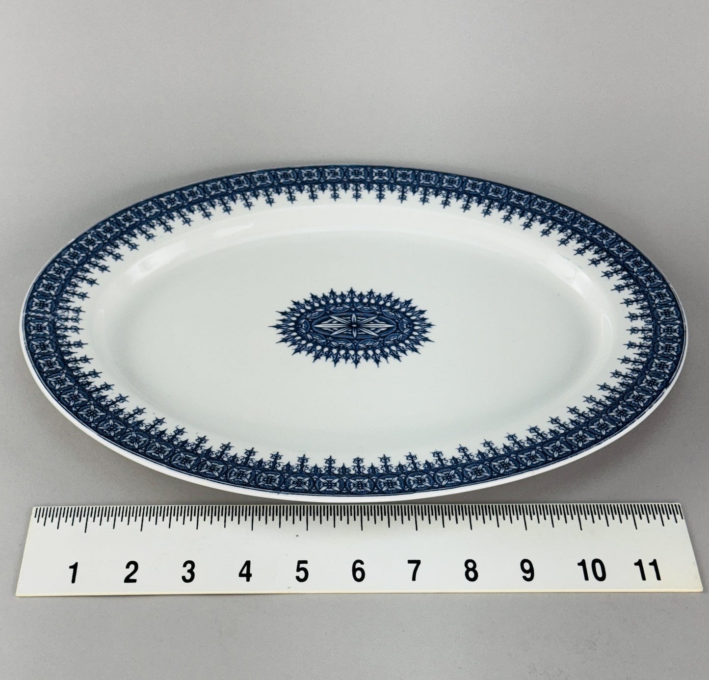 Antique Oval 1890 Royal Worcester Serving Platter Blue and White
