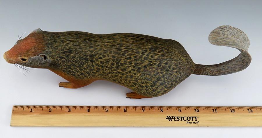 Realistic Hand Made Naturalist Ground Squirrel Museum Quality Wood Figure