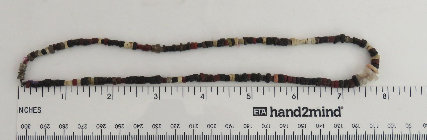 Rare Antiquities 4300 BC Mesopotamian Ubaid Stone Bead Necklace in Display Case