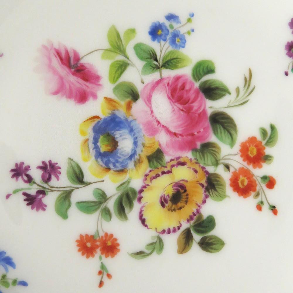 Great 10 Antique c1860s Colorful Floral Gilt Paris Porcelain Soup Bowls 8 1/2"