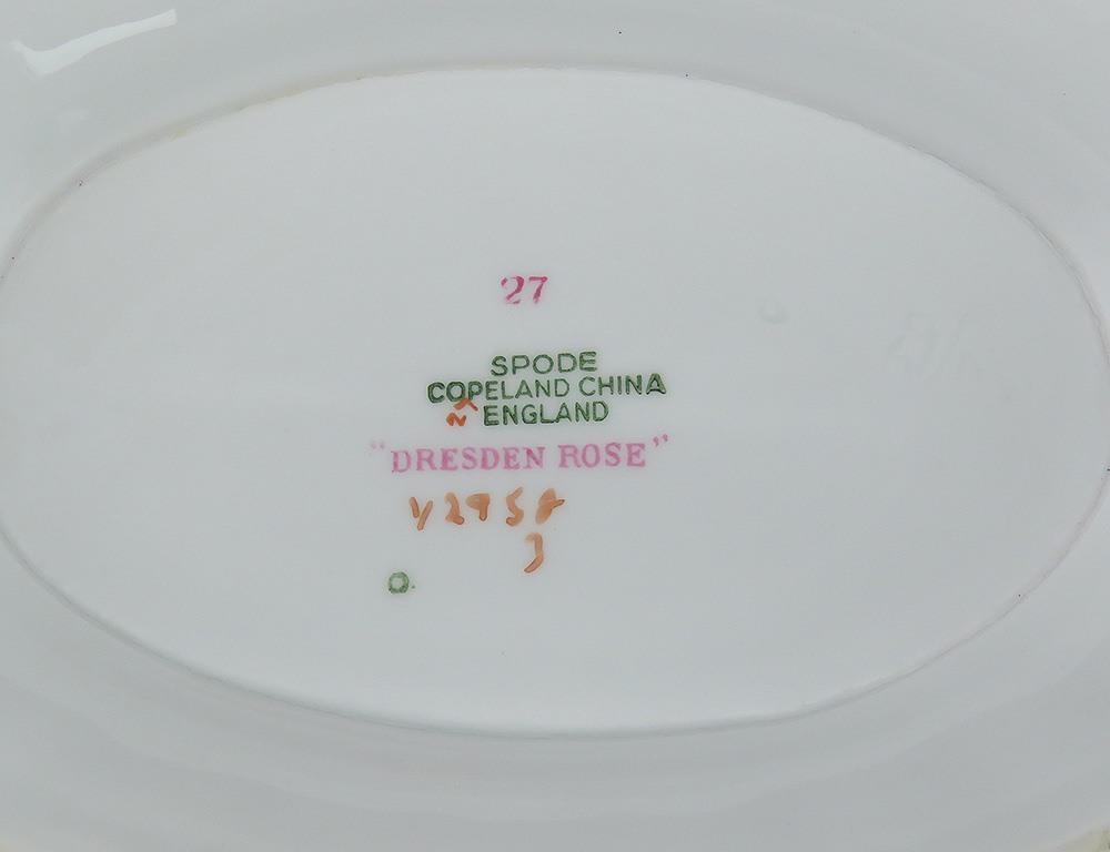 Rare Copeland Spode Dresden Rose Savoy English Porcelain Covered Entrée Dish
