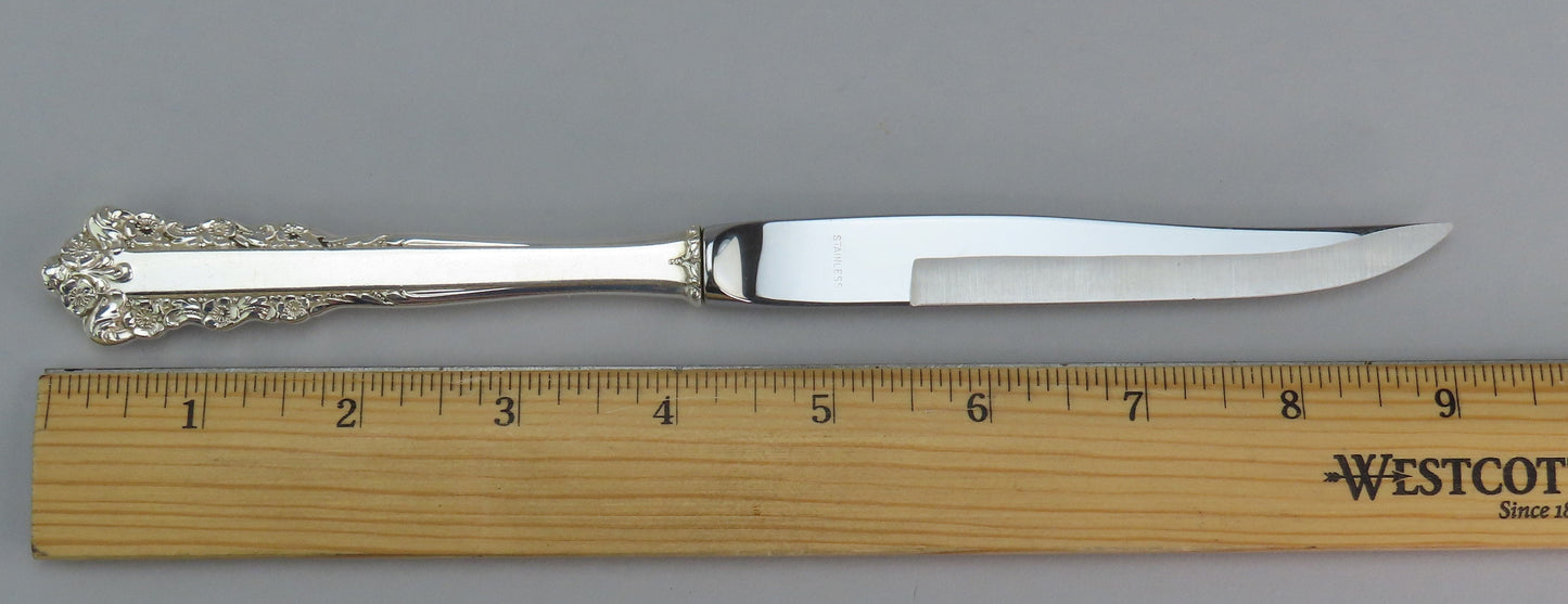 Rare Set 12 Lunt Sterling Silver Handle Belle Meade Steak Knives