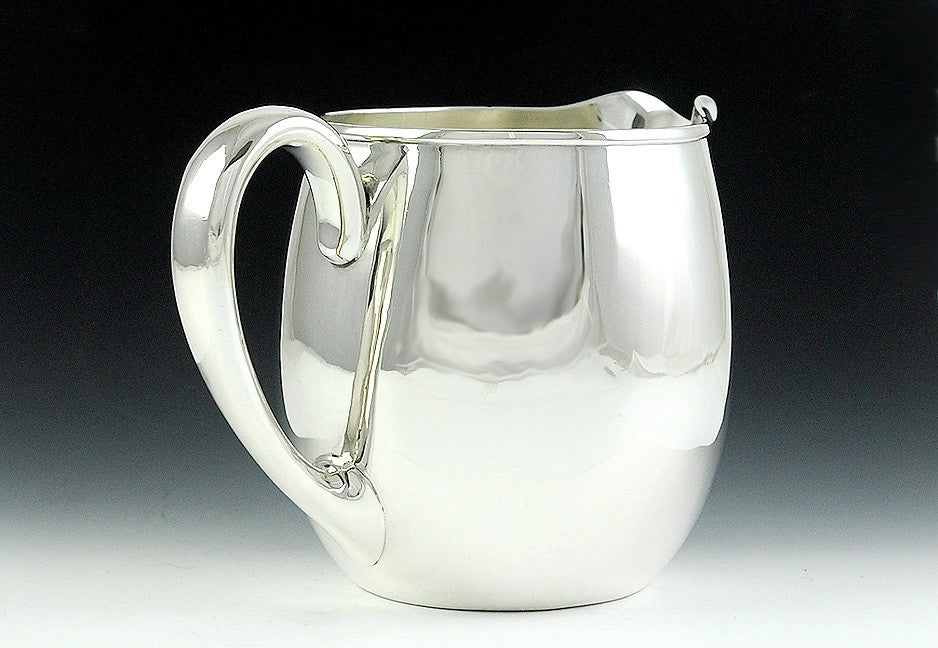Antique c1920 Art Deco Arthur Stone Sterling Silver Milk Pitcher