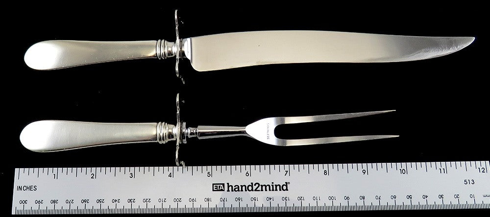 Vintage Sterling Silver Stieff Betsy Patterson Fork & Knife Carving Set 'A' Mono