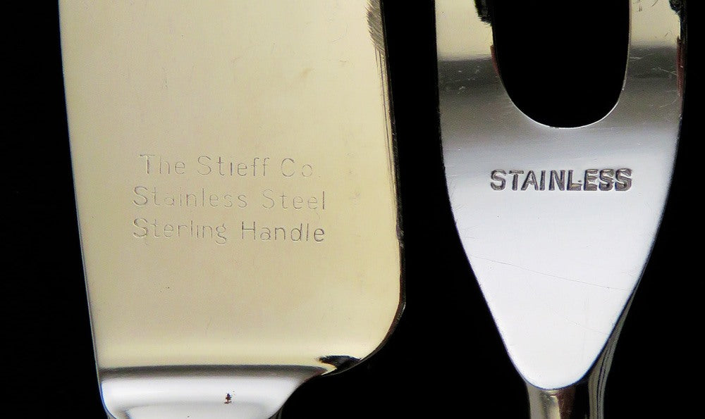 Vintage Sterling Silver Stieff Betsy Patterson Fork & Knife Carving Set 'A' Mono