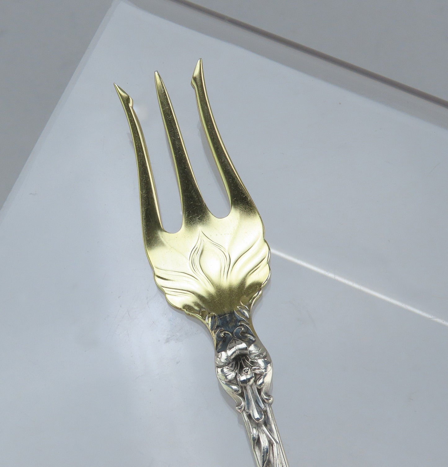 6 Pristine c1902 Whiting Sterling Silver Lily Oyster Cocktail Seafood Forks