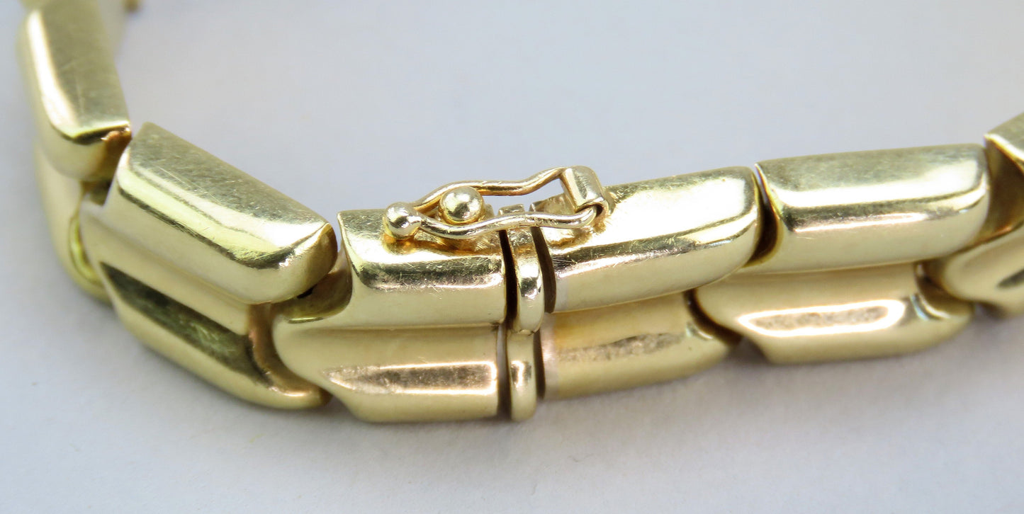 Stunning Italian 14k Yellow and White Gold ~1ct Diamond Chevron Bracelet
