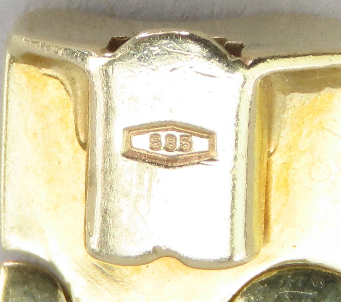 Stunning Italian 14k Yellow and White Gold ~1ct Diamond Chevron Bracelet
