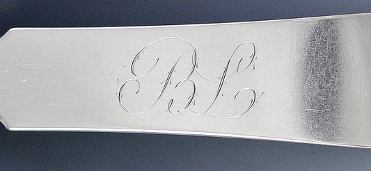 Pair Early 19th Century Philadelphia Coin Silver Serving Spoons