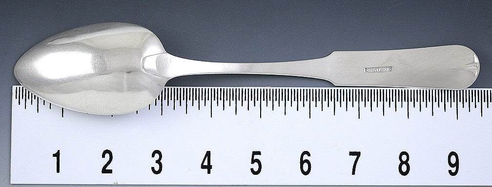 Pair Early 19th Century Philadelphia Coin Silver Serving Spoons