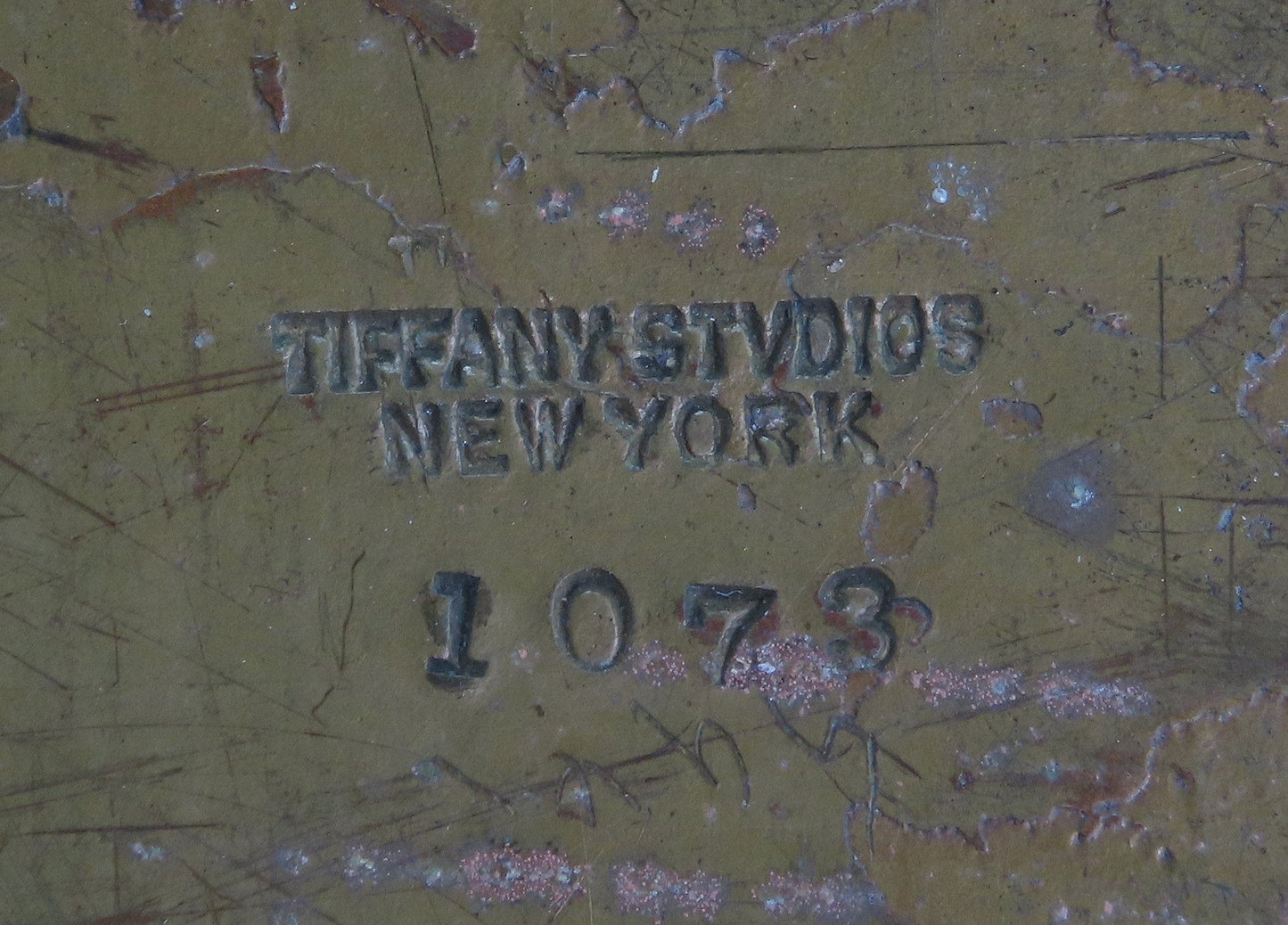 Fabulous Tiffany Studios Largest Zodiac 1073 Inkwell Desk Tray 10 3/4" x 9 3/4"