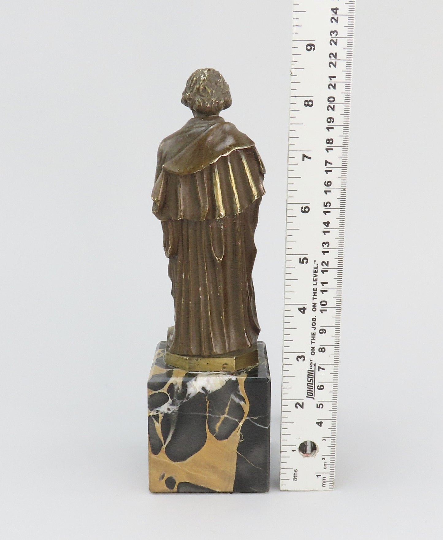 c1890 Small Beethoven Bronze Statue Marble Base Signed Corsini 8 1/2" Tall