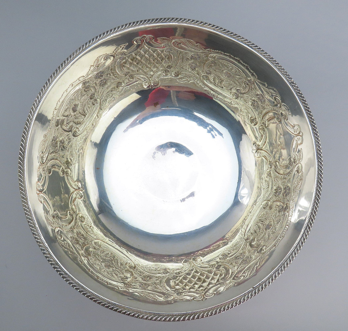 Fabulous Huge English Silverplate Punch Bowl w/ Ladle No Monos 15 1/2" Diameter