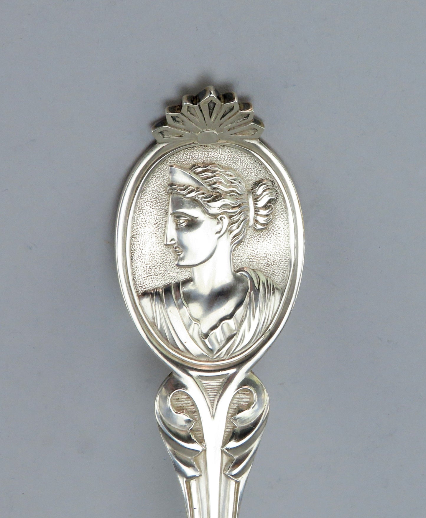 Impressive c1880s Wood Hughes Sterling Silver Medallion 14" Punch Soup Ladle