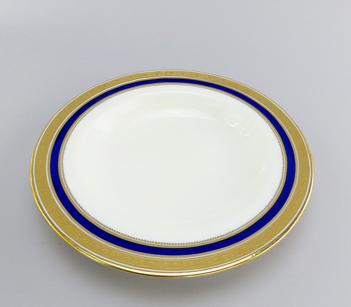 10 Pretty Cauldon Porcelain Cobalt Wide Rimmed Soup Bowl 6228