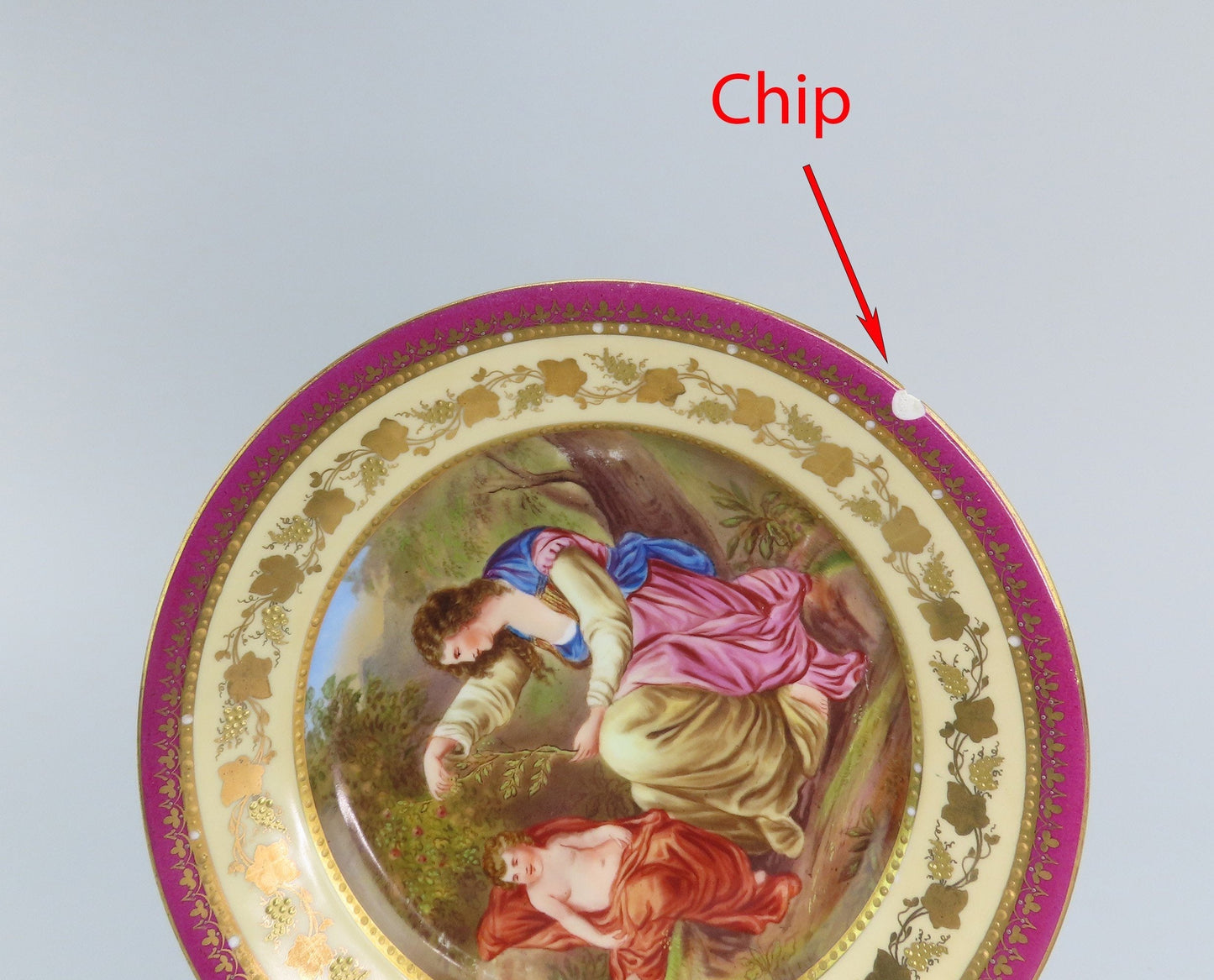 Royal Vienna Hand-Painted Scene Plate Cleone Naiad Nymph and Putti Scene 9 1/2"